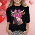 thumbnail image 2 of T-shirt de Mode pour Filles à Manches Raccourcies pour la Saint-Valentin. Noir 120/5 A-6 A, 2 of 4