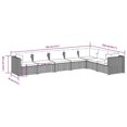 thumbnail image 3 of vidaXL 7 Piece Garden Lounge Set with Cushions Poly Rattan Brown, 3 of 4