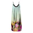 thumbnail image 2 of Robe Longue d'Été pour Femme à Col Rond, Imprimée, Sans Manches, Grande Taille, à Enfiler, à Bretelles Spaghetti, Longue Robe Maxi avec Poches, 2 of 4