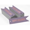 thumbnail image 2 of Inkdotpot Pack Of 100 Happy Holiday Favor Paper Tags Craft Real Rose Gold Foil Hang Tags, 2 of 6