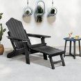 thumbnail image 4 of Gymax 2 PCS Folding Adirondack Chair HIPS Fire Pit Chair w/ Adjustable Backrest Black, 4 of 10