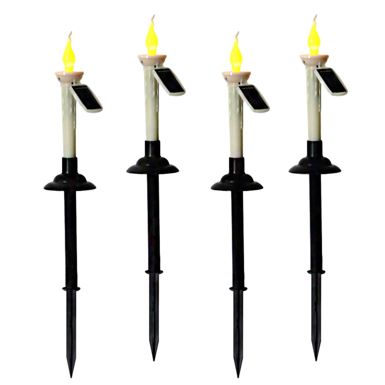 EGNMCR Solar Lights Outdoor, Outdoor Lights, 4Pcs Solar Candle Lights Halloween, Christmas LED Flameless Pillar Candle Light Outdoor Garden Lights Night Lamp For Patio Decor the lamp