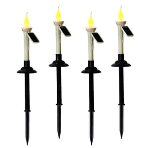 EGNMCR Solar Lights Outdoor, Outdoor Lights, 4Pcs Solar Candle Lights Halloween, Christmas LED Flameless Pillar Candle Light Outdoor Garden Lights Night Lamp For Patio Decor the lamp
