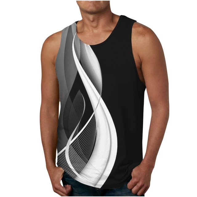 Birdeem Nouveau Gilet d'Été Décontracté pour Hommes, Imprimé Sport, Col Rond