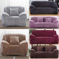 thumbnail image 2 of CHOK 2024 Housse de Chaise en Velours de Luxe Extensible Lavable Gris Argenté, 2 of 7