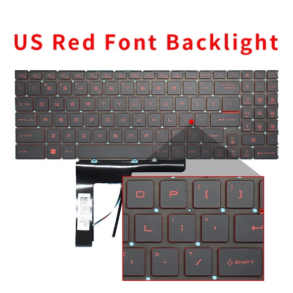 New US Russian MSI Katana GF66 GF76 GL76 GL66 11SC 11UC 11UD 11UE 11UG 12UC 12UD MS-1582/MS-1581/MS-1583 Laptop Keyboard Backlit US Red Font Backlit