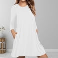thumbnail image 4 of zanvin Hauts pour Femmes, Mode pour Dames Décontractée à Manches Longues, Robe T-shirt Ample Unie avec Poches, Chemise, 4 of 5