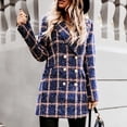 thumbnail image 2 of XZNGL Ladies Long Sleeve Suit Collar Double Breasted Woolen Jacket, 2 of 9