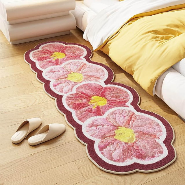 EGNMCR Bathroom Rugs, Rugs for Living Room, Area Rug, Bath Mat Flower Bedroom Bedside Blanket-living Room Coffee Table Blanket- Window Fully Covered With Blanket And Against-slip Carpet Floor Rugs