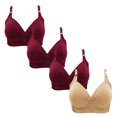 thumbnail image 1 of Miqool 4 Packs Bras for Women Wireless Push Up Seamless V Neck No Underwire Comfortable Plus Size Everyday Bra Bralettes with Extender on Clearance, 1 of 7