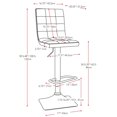thumbnail image 3 of CorLiving Quinn Modern Fabric Upholstered Adjustable Height Barstools Set of 2 - Swivel Bar Stools with Back, Perfect Kitchen Stools for Island, Bar Chairs & Counter Height Stools, 3 of 9