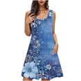 thumbnail image 2 of Ovzne Robes Grande Taille pour Femmes aux Formes Robe pour Femme Femmes Imprimé avec Poches Chemises de Nuit Sans Manches Vêtements de Nuit Chemise de Nuit Col Rond Robe de Nuit Robe pour Femmes Imprimée Liquidation, 2 of 7