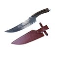 thumbnail image 3 of SPOORYYO High Carbon Steel Boning Knife, Hand Forged Chef Knife with Leather Sheath for Meat Cutting, Razor Sharp Feather Design Cooking Knife, 13.77 inch, 3 of 9