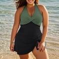 thumbnail image 2 of PMVFHDE Plus Size Swimsuit For Women Swim Dress One Piece Bathing Suit With Cross Back Design And Flowy Skirt, 2 of 6