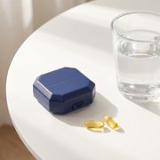 CQCYD Portable 6 Compartments Pill Organizer, Mini Octagonal Travel Case, Waterproof Sealed Vitamin Container for Home Office Outdoor Use