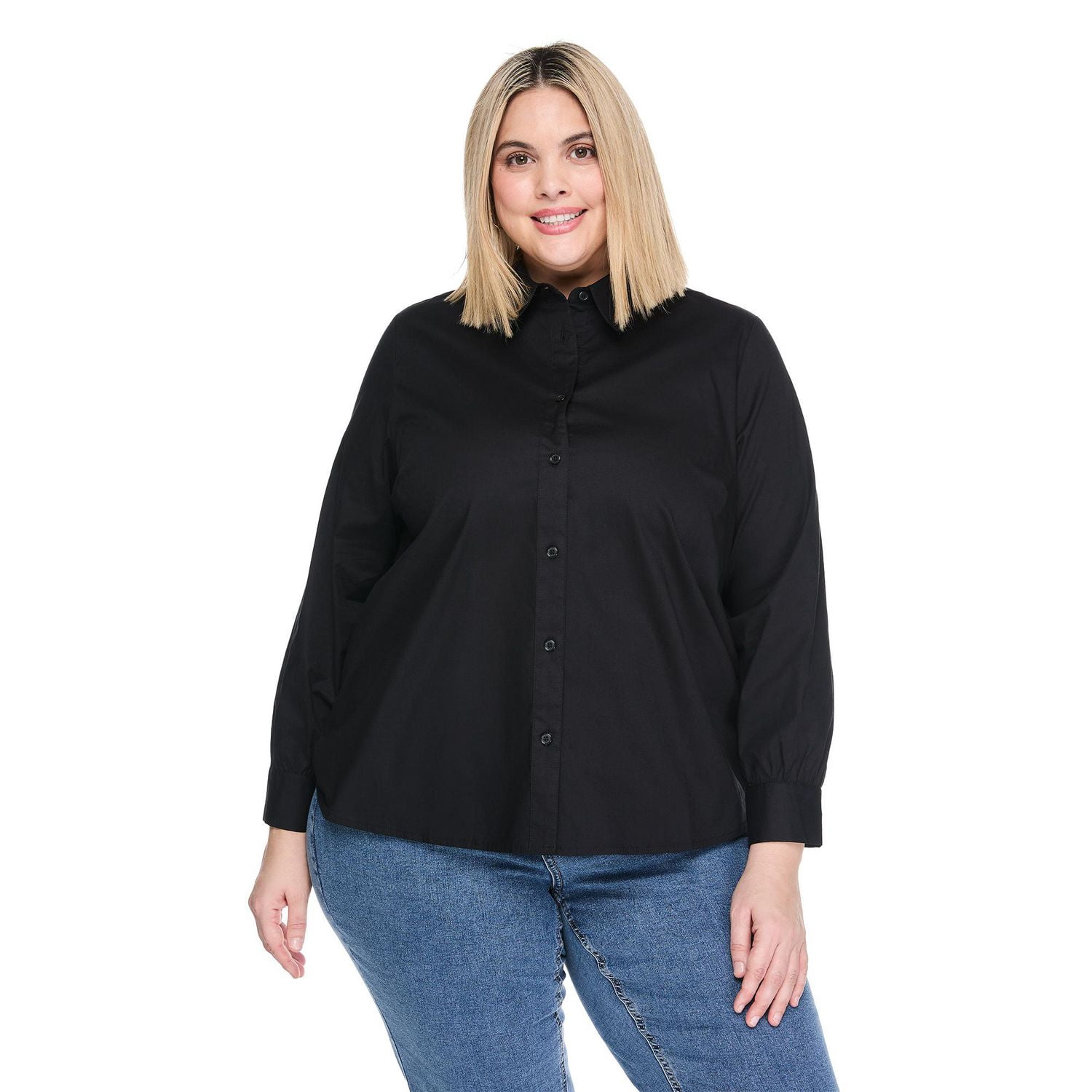 Lane Bryant Women's Plus Poplin Button-Up Shirt