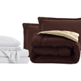 thumbnail image 2 of Mocassi 7-Piece Bed-in-a-Bag Comforter & Sheet Set 7-Piece Queen Size Bed-in-a-Bag, Super Cozy Bed Sheets and Comforter Set, Wrinkle and Stain Resistant, Brown/Cream, 2 of 5