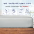 thumbnail image 2 of California Design Den Fitted Sheet Queen Only, Softest 400 Thread Count 100% Cotton Sateen, Deep Pocket, All-Around Elastic, Side Indicators - Light Gray, 2 of 7