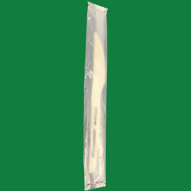 Couteau CPLA 7 Pieds' avec Individuellement avec Film PLA Enveloppé ( Compostable ) 1000 Unités/ Paquet