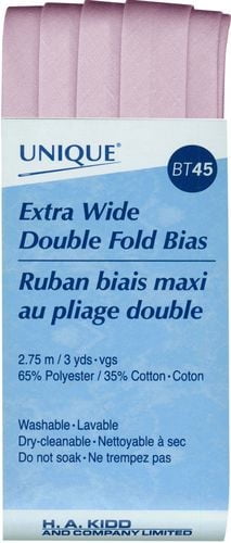 UNIQUE Extra-Wide Double-Fold Bias Tape, 15 mm (0.59 in) × 2.75 m (3.01 yd), Lavender