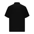 thumbnail image 4 of Kaemgyyd Mens Button down Shirt Lightweight Summer Beach Vacation Tops Casual Loose Textured Solid Color Half Sleeve Tee, 4 of 5