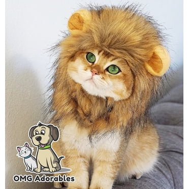 Adorables Lion Mane Costume Cats | Soft, Furry Pet Wig Cute Ears | Fits Adult Felines Small Dogs | Pet Friendly Clothing Accessories | Holiday Gift