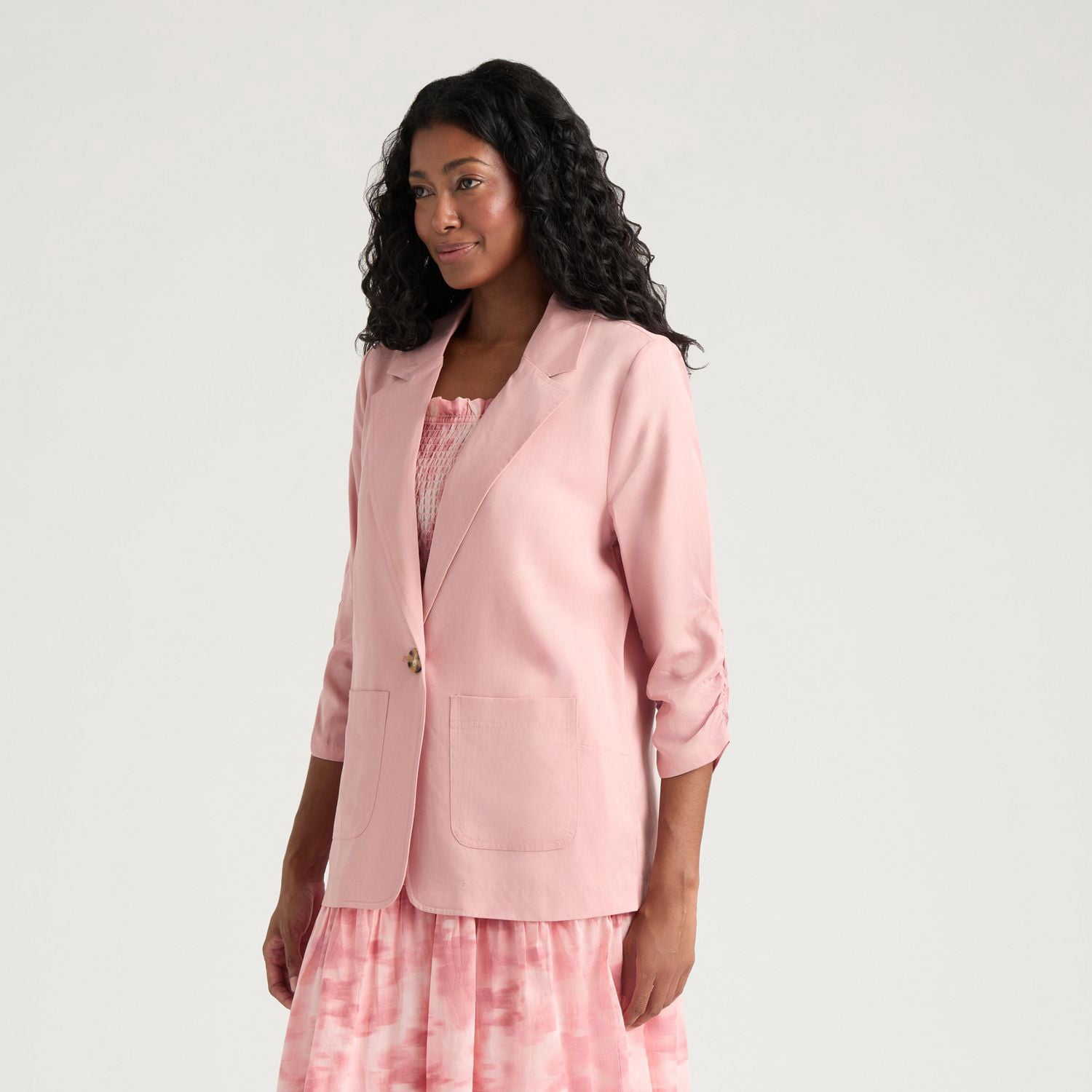 Blazer ample en Tencel avec fronces aux manches Mexx pour femme