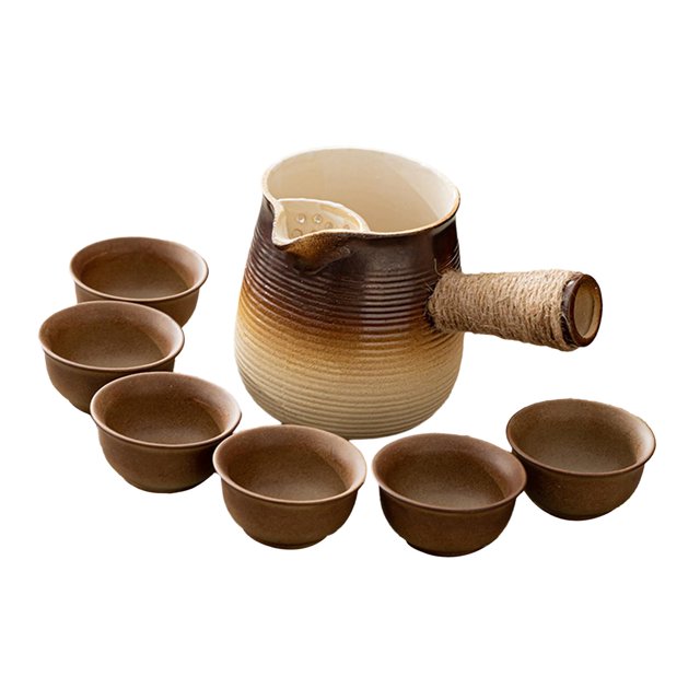 DOLITY 500ml Ceramic Teapot and Cups Loose Leaf Tea Pot Porcelain Tea Pot Tea Maker for Brown