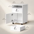 thumbnail image 3 of HOMCOM 24" Rolling Documents File Storage Cabinet Printer for Home Office, 3 of 10