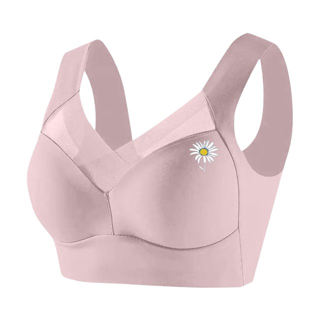 ManxiVoo Wireless Comfort Bras Full Coverage Minimizer with Adjustable Straps and Side Support for Everyday Wear Smooth T-Shirt Design XXXXXL Size Pink