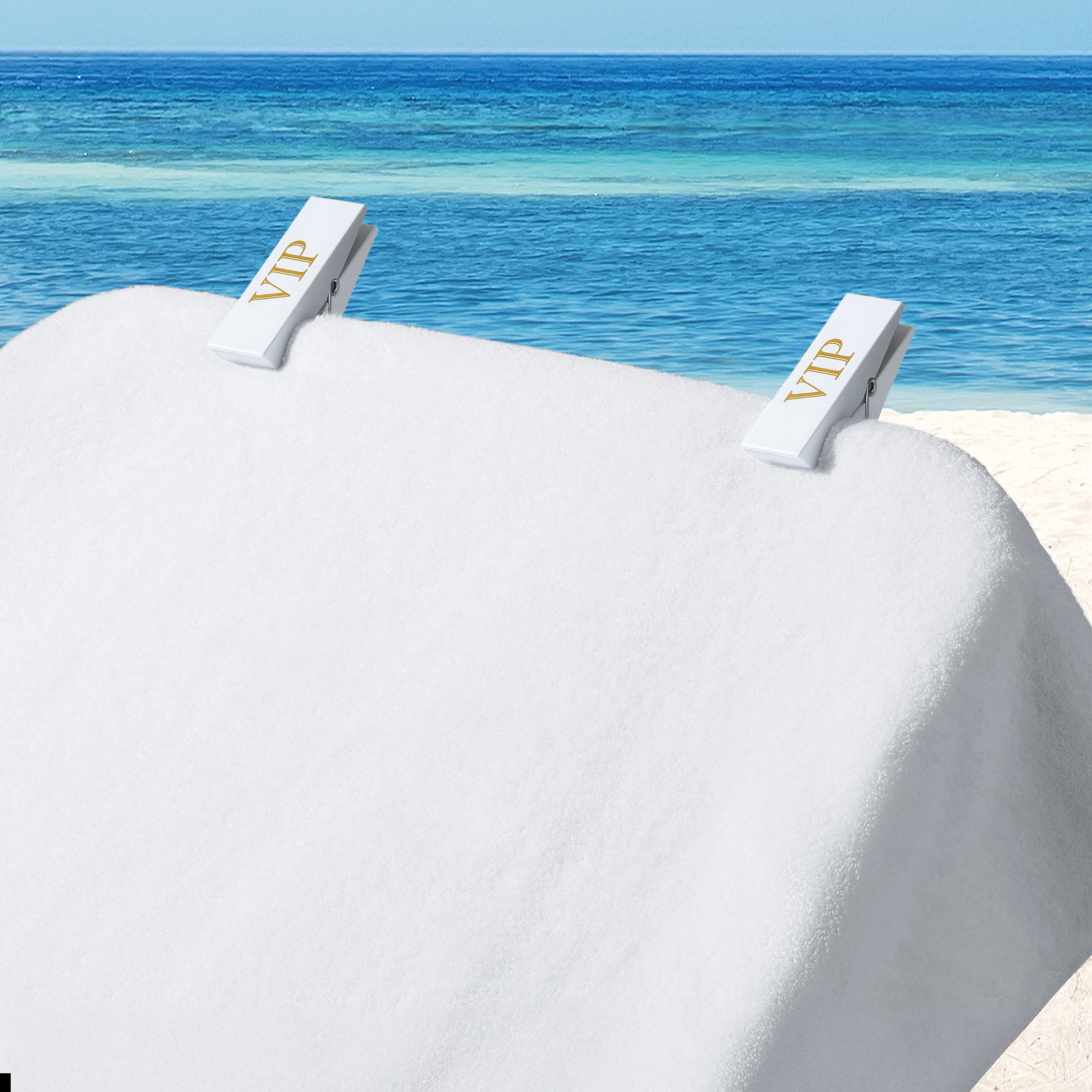Pinces à serviette de plage Mainstays - VIP Blanc ensemble