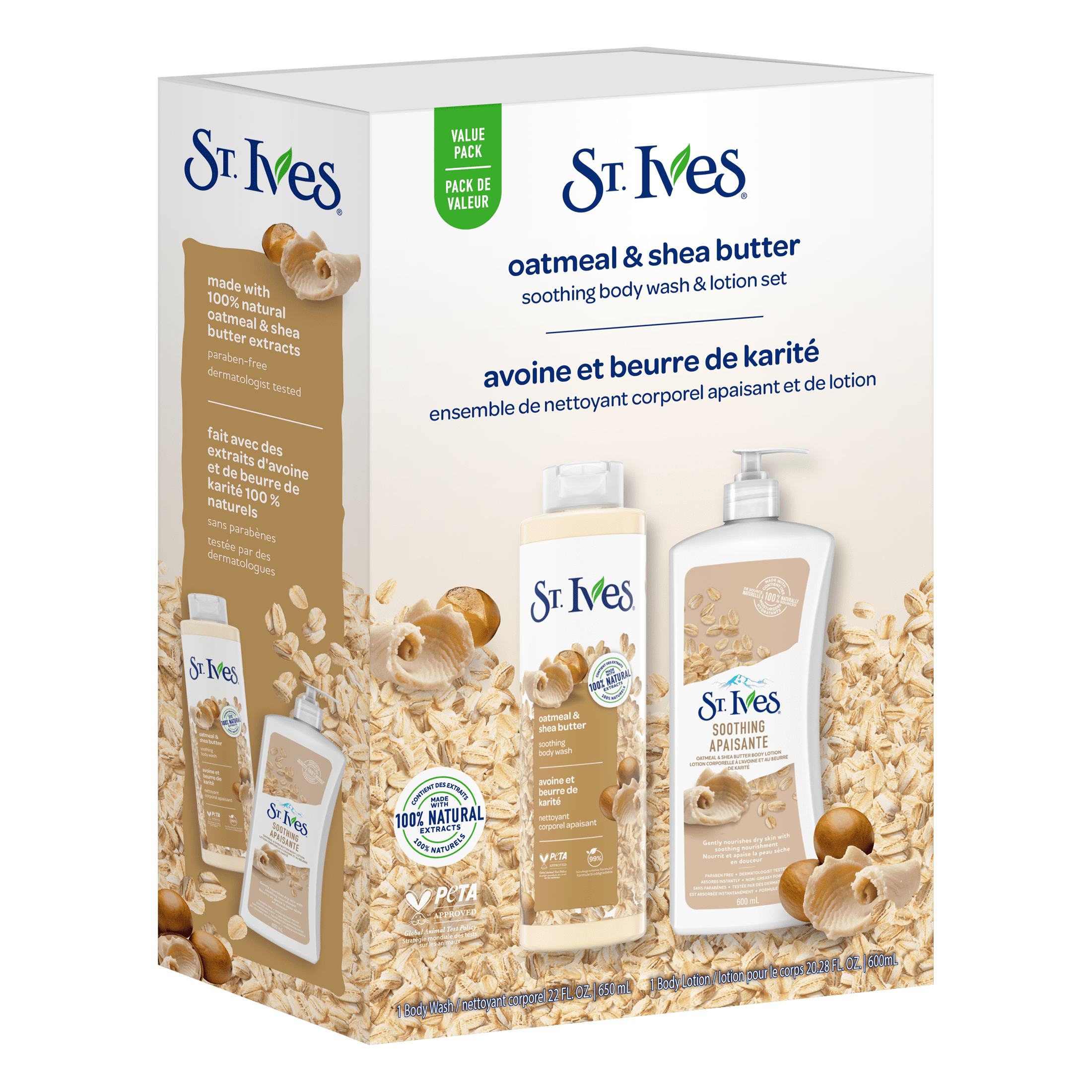 St. Ives Oatmeal & Shea Butter Body Was & Lotion Gift Set