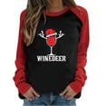 thumbnail image 1 of T-shirt de Noël pour Femmes T-Shirt de Printemps Patchwork de Noël Imprimé Manches Longues Col Rond T-Shirt Décontracté, 1 of 5