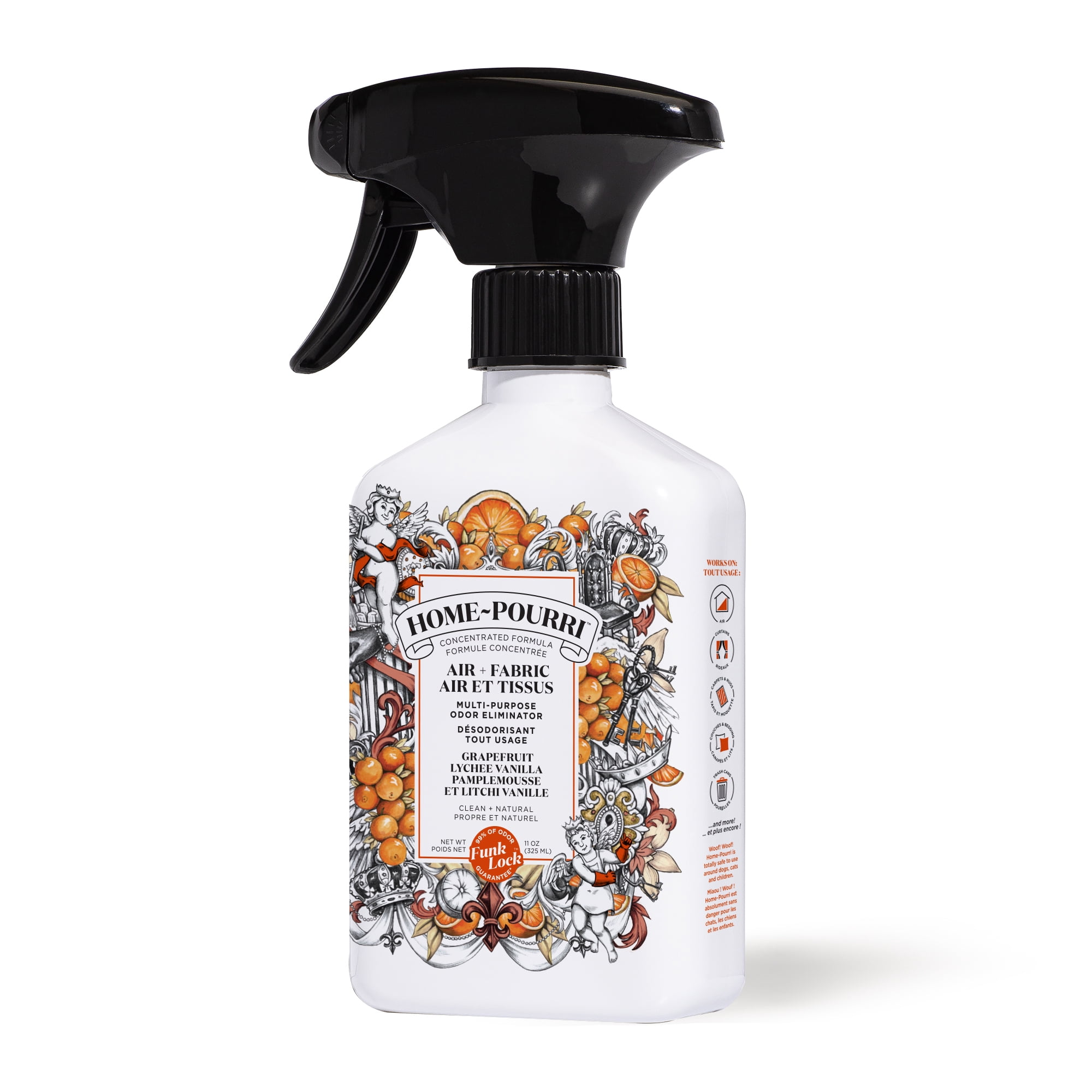 Home-Pourri Spray multi-usages 325 ml - Pamplemousse, litchi, vanille - FRENCH