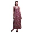 thumbnail image 1 of Bimba Robe Longue Maxi à Bretelles Spaghetti Ajustables à Imprimé Floral, Tenue de Plage d'Été - Moyen, 1 of 5