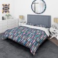 thumbnail image 3 of Designart 'Retro Abstract Drops VIII' Mid-Century Duvet Cover Set, 3 of 4