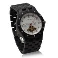 thumbnail image 2 of Angie Wood Creations Ebony Men’s Self-Winding Watch With Textured White Dial, 2 of 7