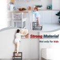 thumbnail image 3 of 2 Step Stool for Adults Kids, Heavy Duty Sturdy Steel Frame with Wooden Steps, Bedside Foot Stool with 500lbs Load Capacity, Non-Slip Step Stool for High Bed, Kitchen, RV Step - Rustic Brown, 3 of 16