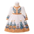 thumbnail image 4 of Summer Party Dress Muslim Baby Print Banquet Princess Round Neck Long Sleeve, 4 of 9
