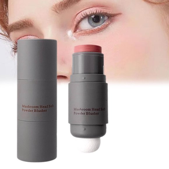 Poke Blush Stick | Cream-to-Powder Blush with Soft Sponge Tip | 3-in-1 Multi-Use for Cheeks, Lips & Eyes | Waterproof & Long-Lasting | Natural Finish