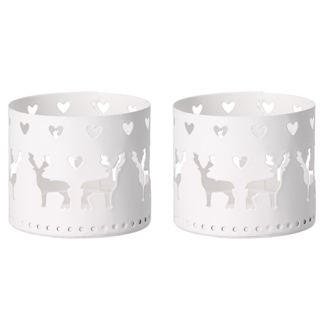2Pcs Bougeoir de Style de Noël Simple Conception Unique Robuste Stable Support de Bougie Durable pour la Maison de Fête de Mariage