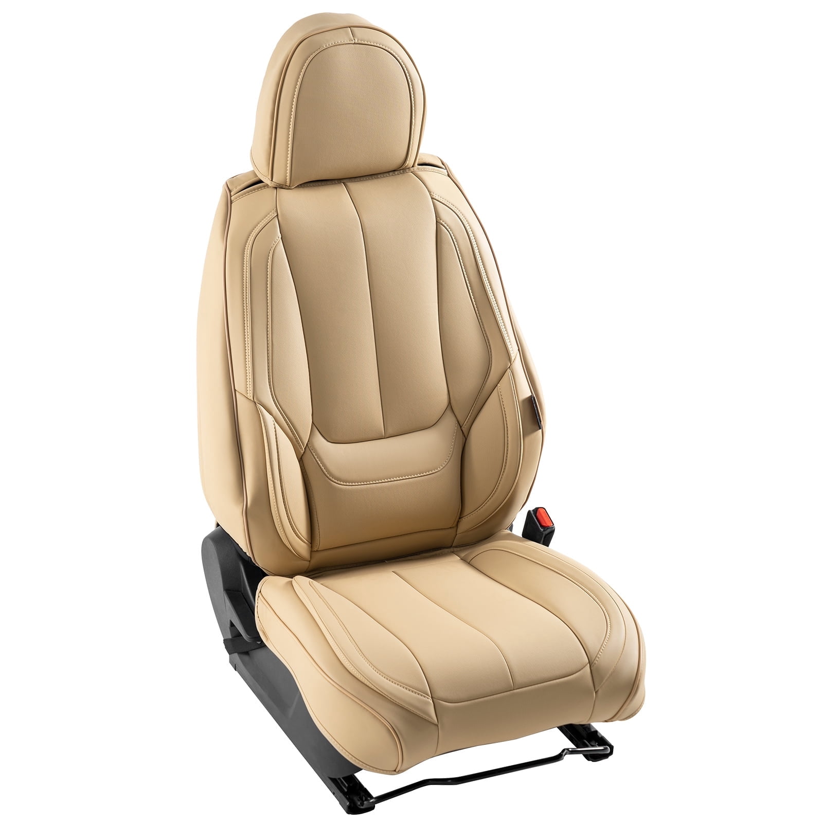 KFFKFF Car Seat Protectors, All-Purpose Front Seat Covers, Set of 6, Synthetic Leather Material, Fully Covered Style, Removable Headrest and Airbag Friendly,for Majority of Cars, SUVs, and Trucks
