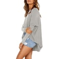 thumbnail image 3 of WEIYLL Women's T Shirts Oversized Tunic With Leggings Long Sleeve Fall Sweaters Grey Tee Sizes L, 3 of 6