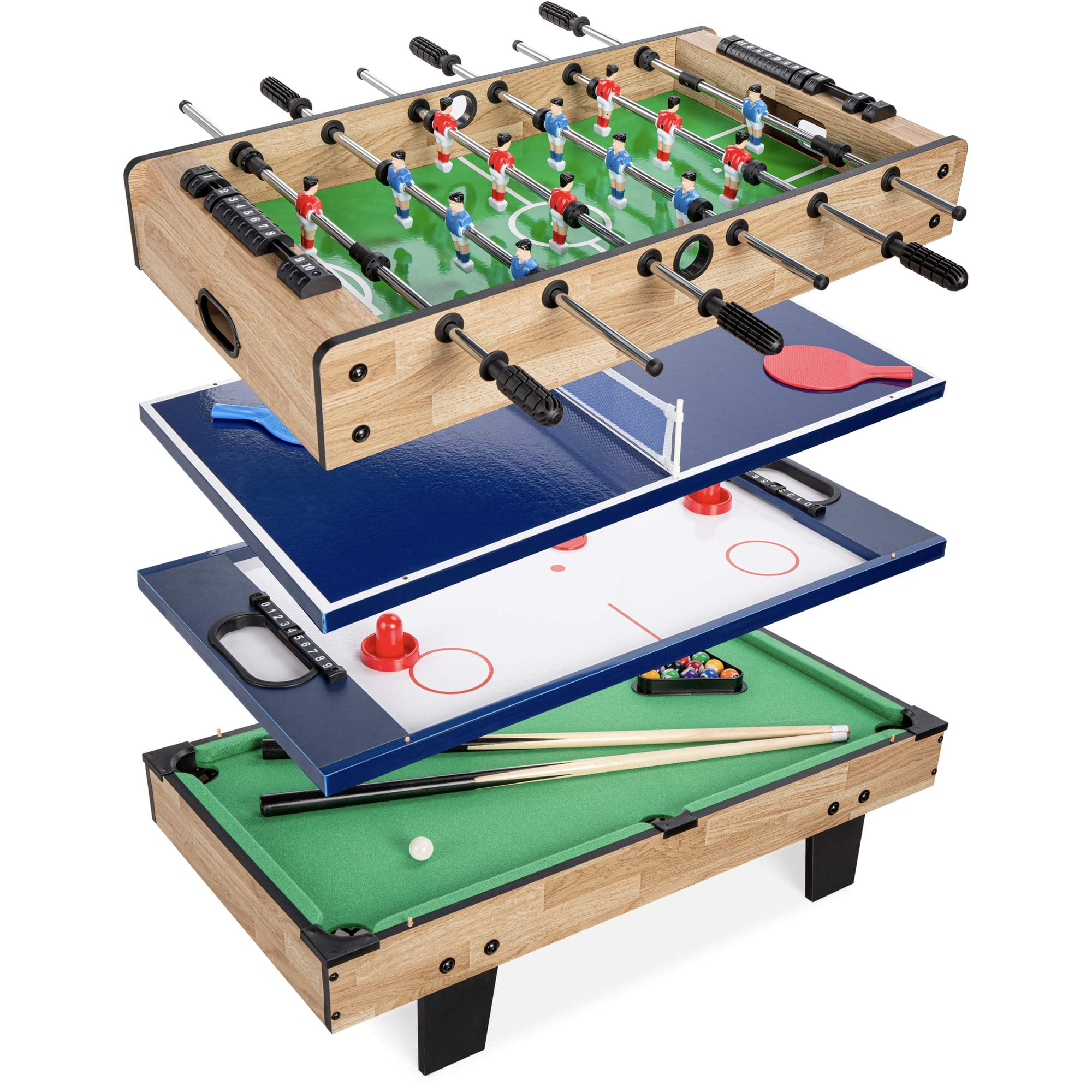 Ethern 2 Pcs Pousseur de Air Hockey avec Ensemble de Palettes Rondelle Poignée Confortable Durable 6,4 cm