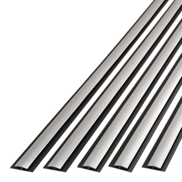 Fasade 47 in Divider Trim 5 Pack Brushed Aluminum Finish Durable PVC Construction