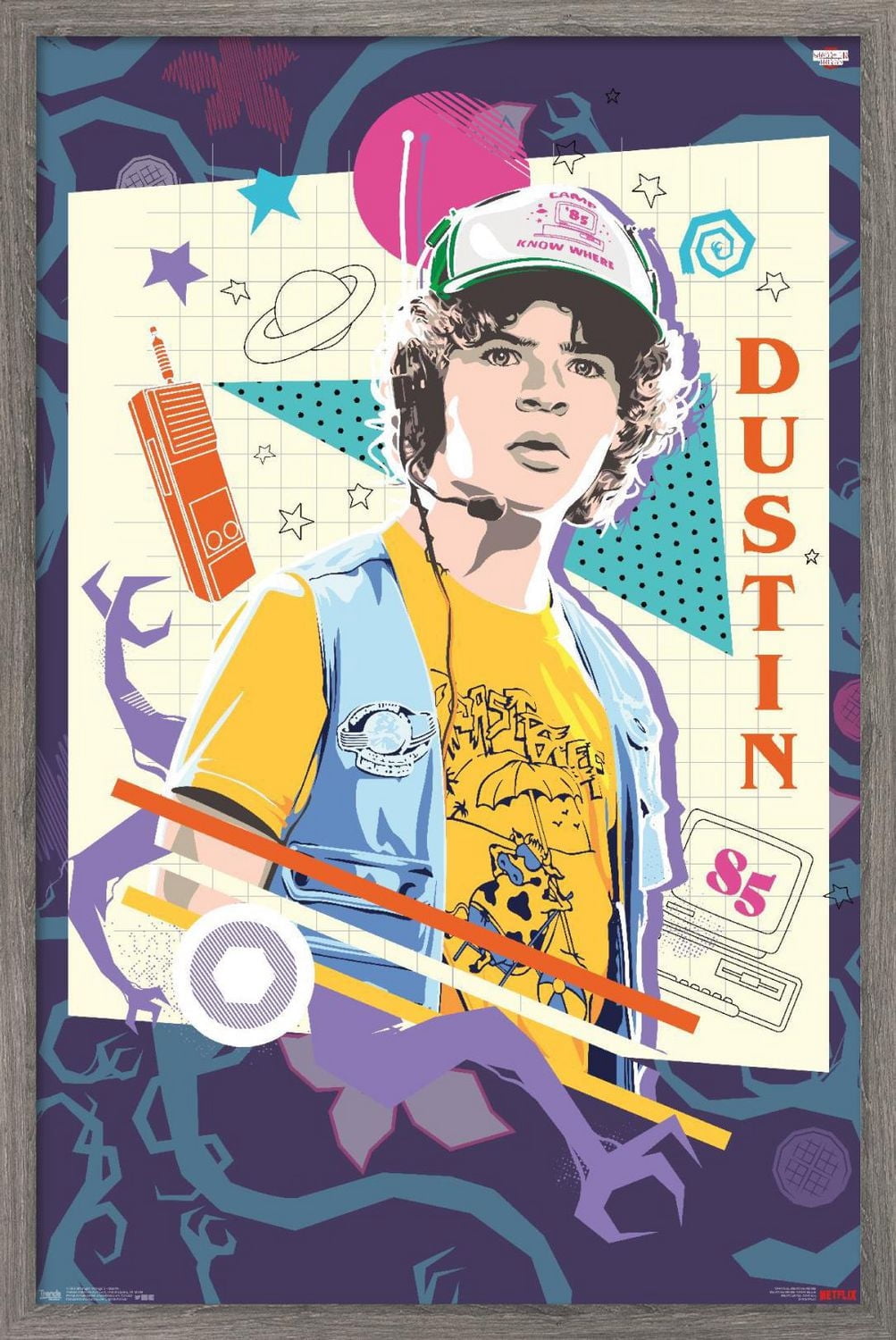 Netflix Stranger Things: Season 3 - Dustin Wall Poster, 14.725" x 22.375" Framed
