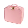 thumbnail image 2 of Make Organizer with Lighted Mirror Adjustable Dividers Cosmetic Bag Shockproof Professional Large Capacity 3 Color Brightness Portable Pink, 2 of 8