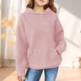thumbnail image 2 of FAOWME Child Solid Color Hooded Silk Checked Tops Coat Light Pink 9-10 Years, 2 of 4