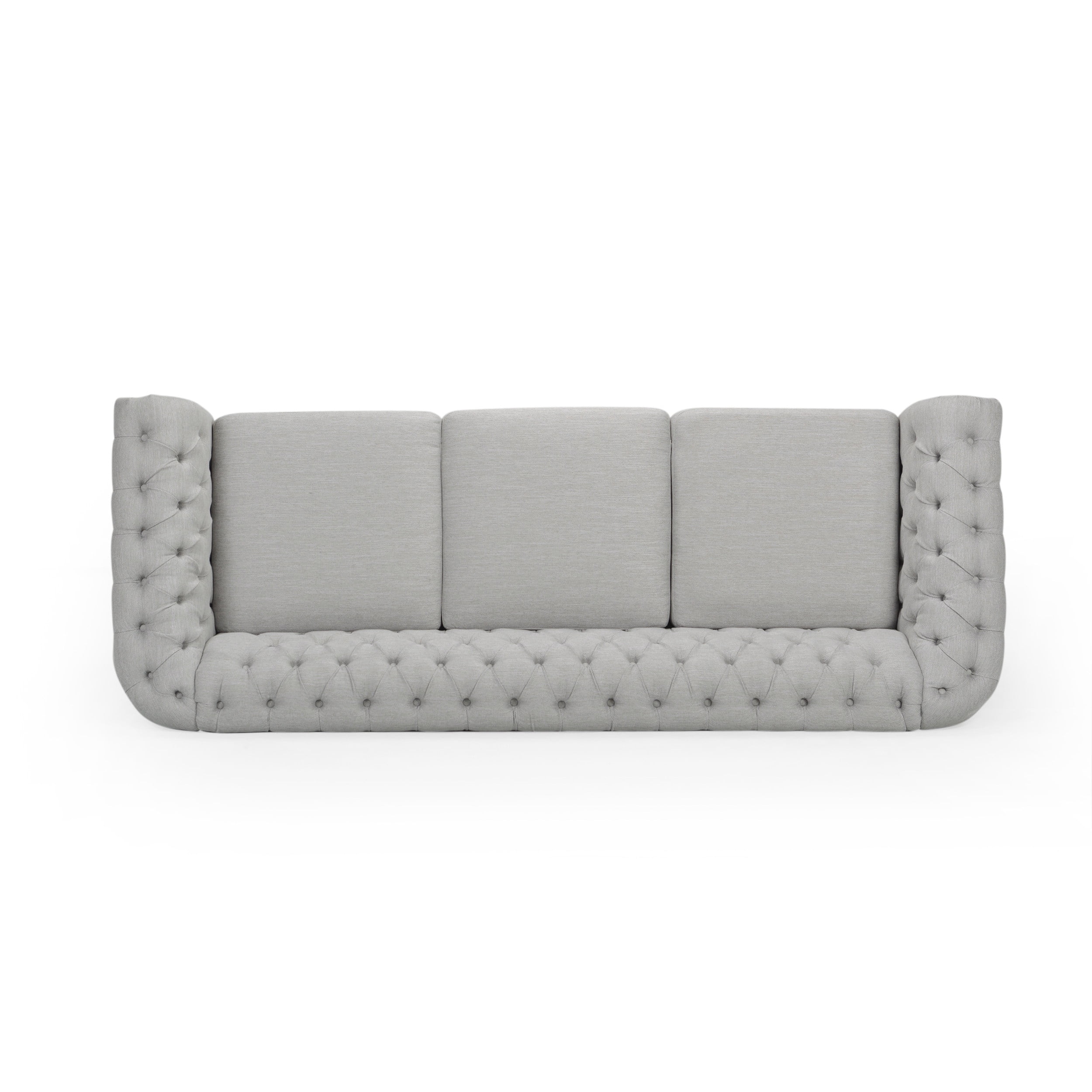 Canapé Chesterfield Noble House 215 cm, capitonnage profond, beige