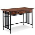 thumbnail image 1 of Leick Ironcraft Computer Desk in Mission Oak, 1 of 5